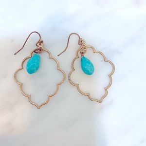 Turquoise & Gold Drop Earrings
